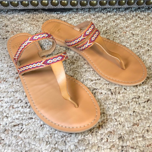 Hollister Faux Leather Embroidered Sandal - Picture 1 of 4
